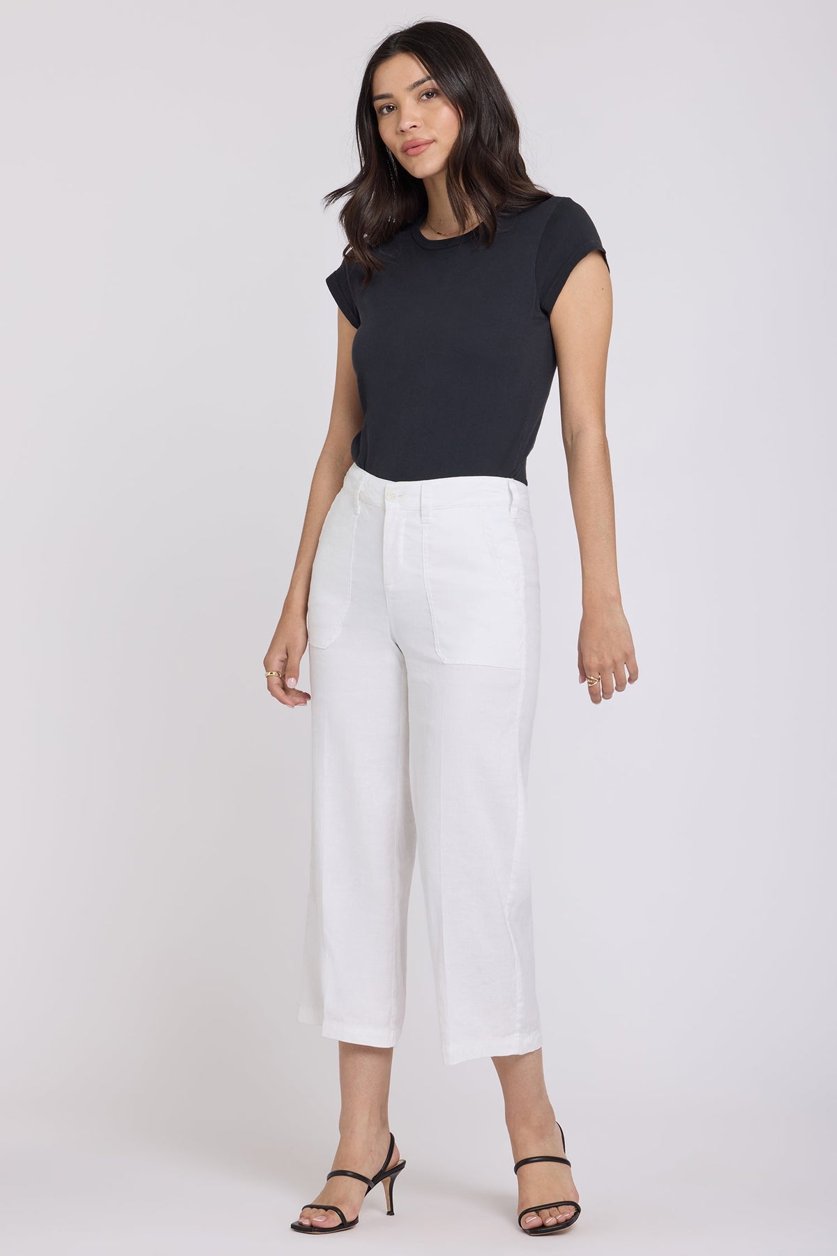 Wide Leg Cargo Capri Pants - Optic White - cargo trousers
