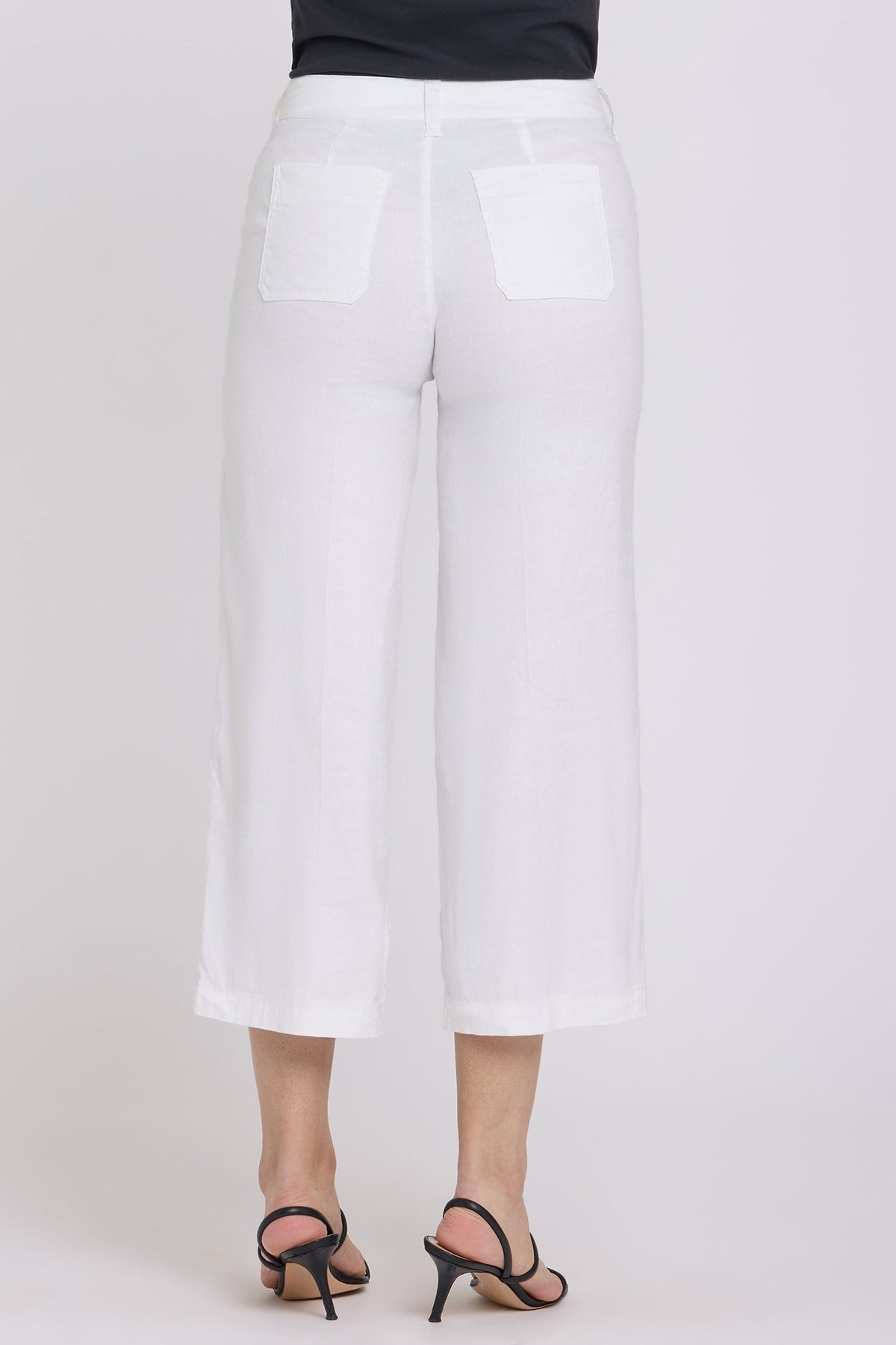 Wide Leg Cargo Capri Pants - Optic White - cargo trousers