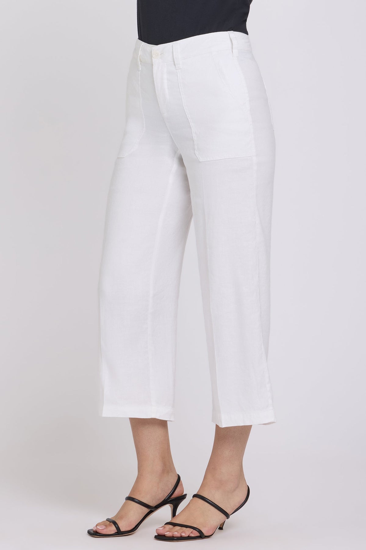 Wide Leg Cargo Capri Pants - Optic White - cargo trousers