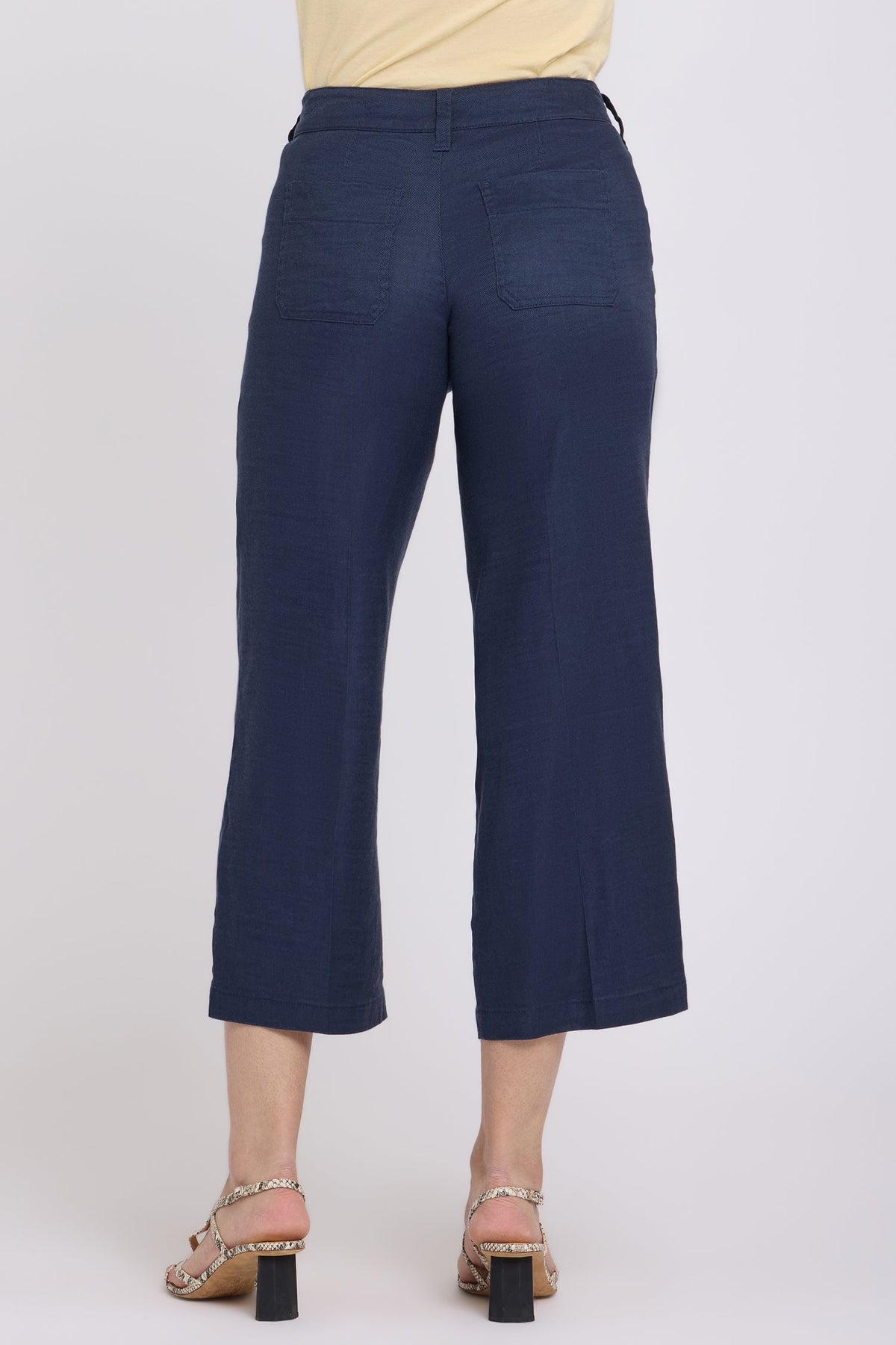 Wide Leg Cargo Capri Pants - Oxford Navy - cargo trousers