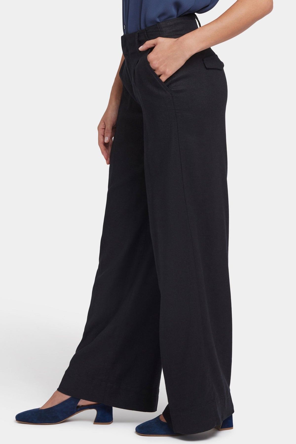 Mona Wide Leg Trouser Pants - Black - wide leg trousers