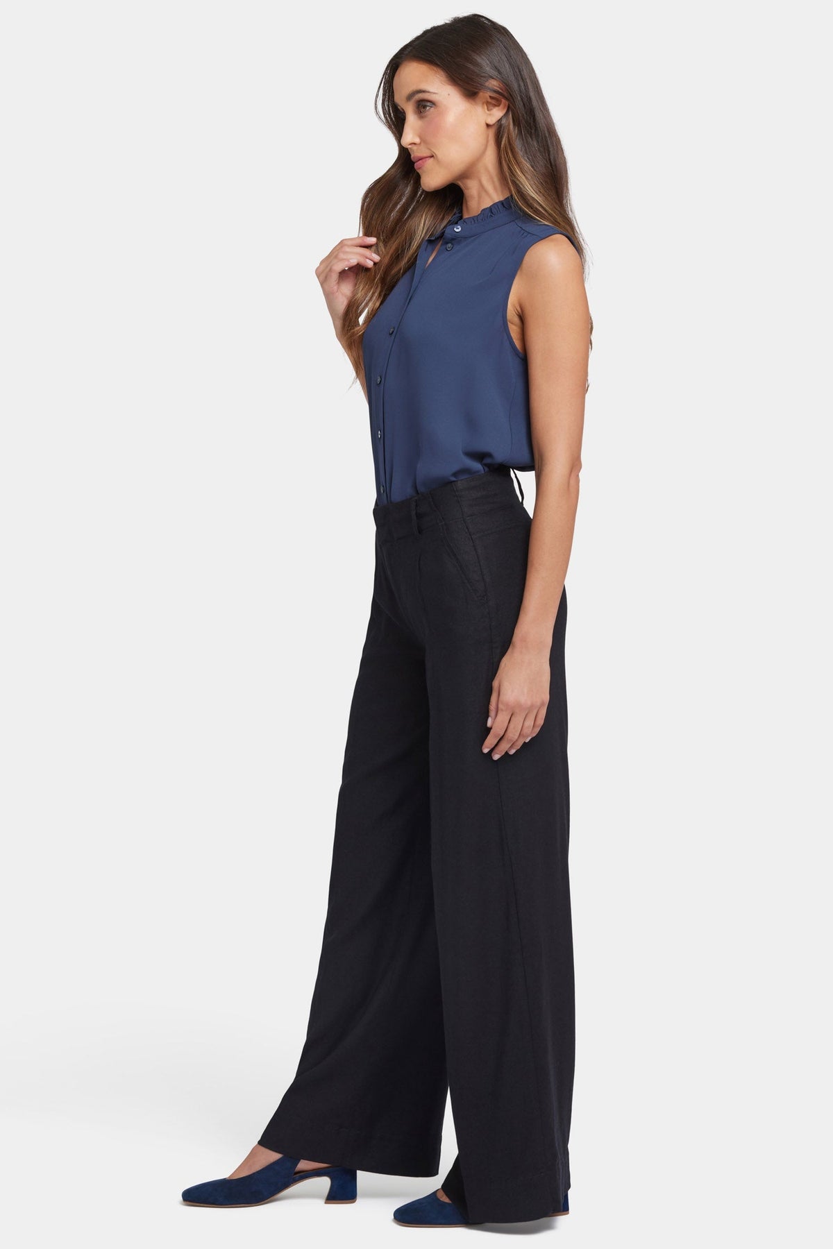 Mona Wide Leg Trouser Pants - Black - wide leg trousers