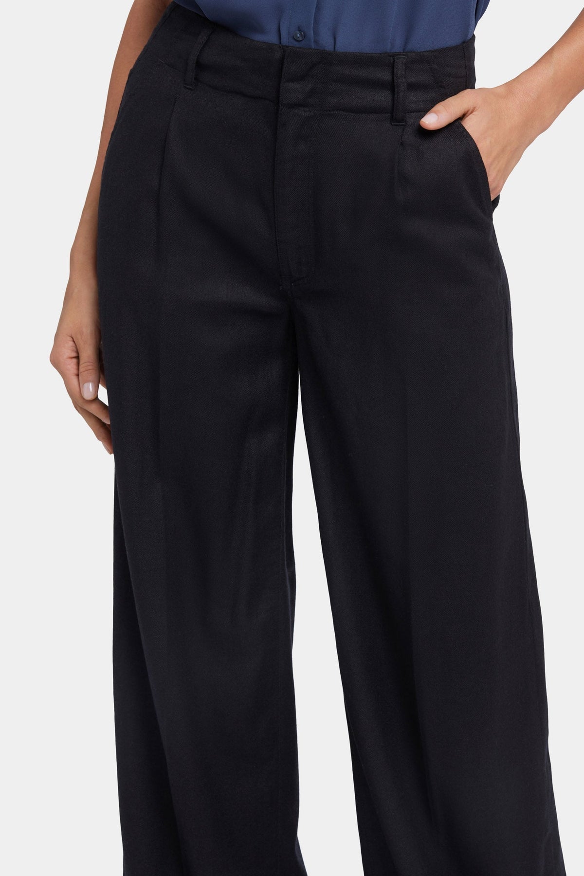 Mona Wide Leg Trouser Pants - Black - wide leg trousers