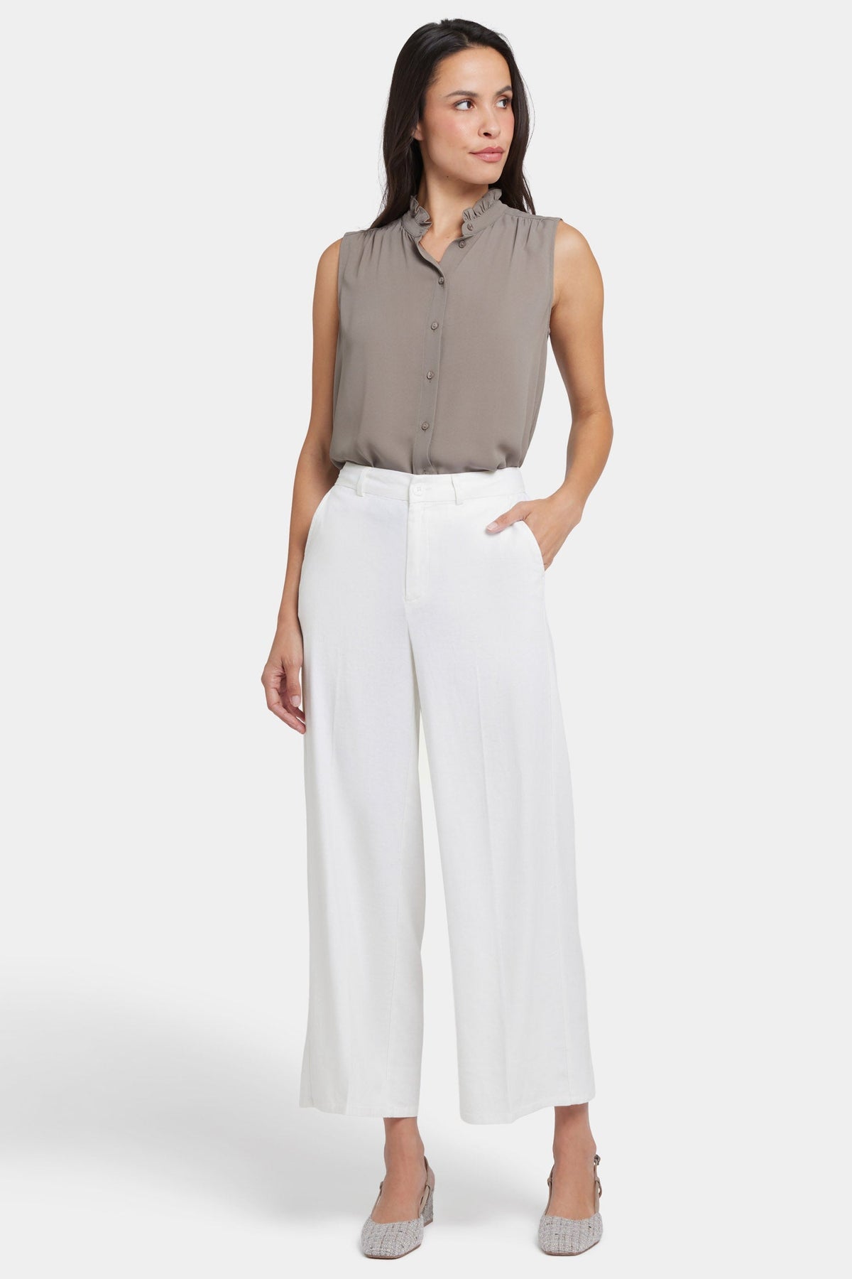 Morgan Trouser Pants - White - tailored trousers