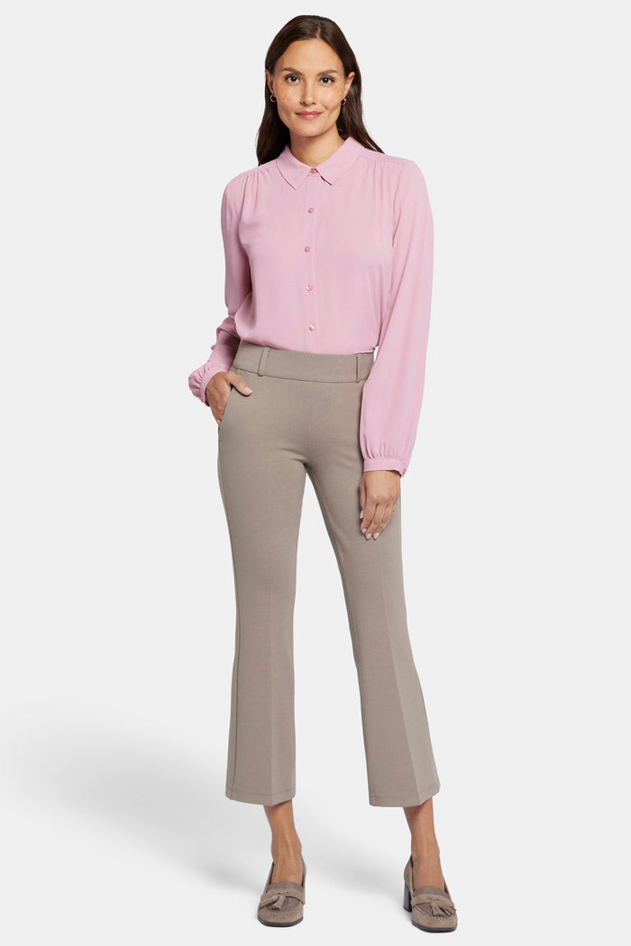 Women's Pull On Flare Trousers - Saddlewood | Easy Waist Everyday Pants | SAVINTARI
