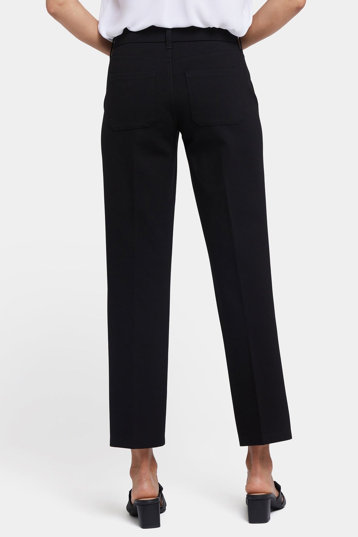 Straight Trouser Pants - Black - straight leg trousers