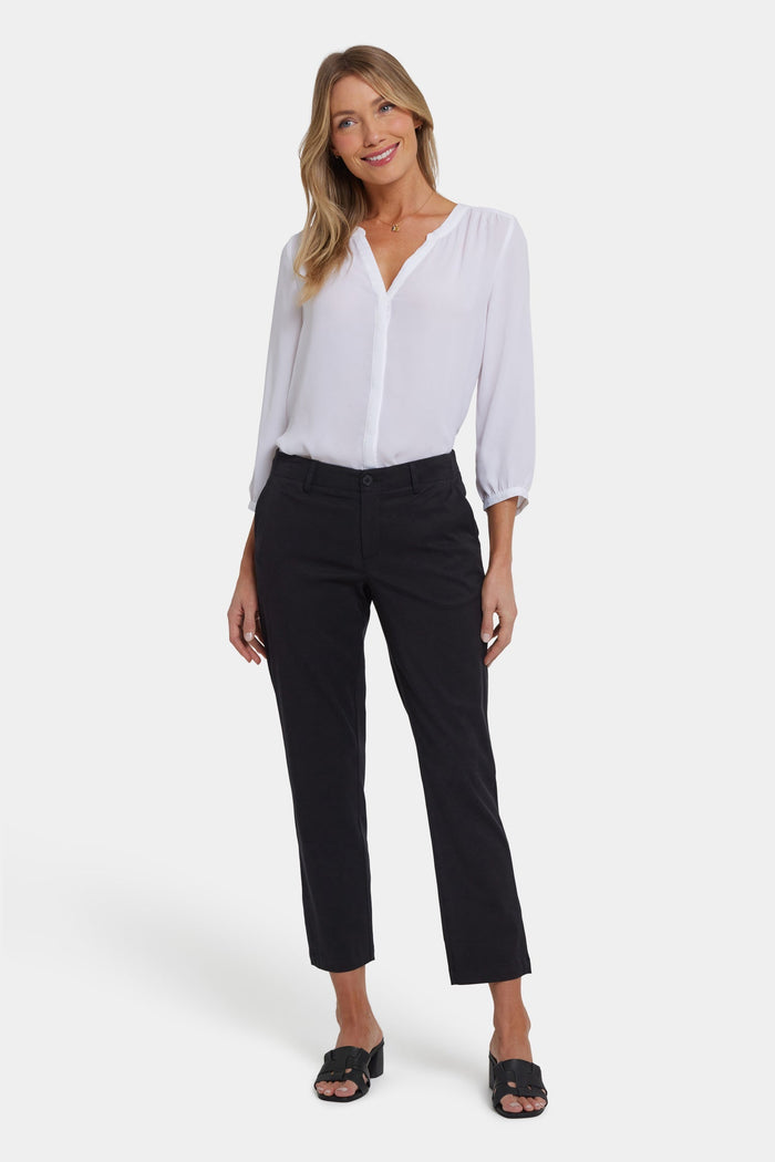 Women's Easy Fit Ankle Trousers - Black | Ankle Length Pants | SAVINTARI