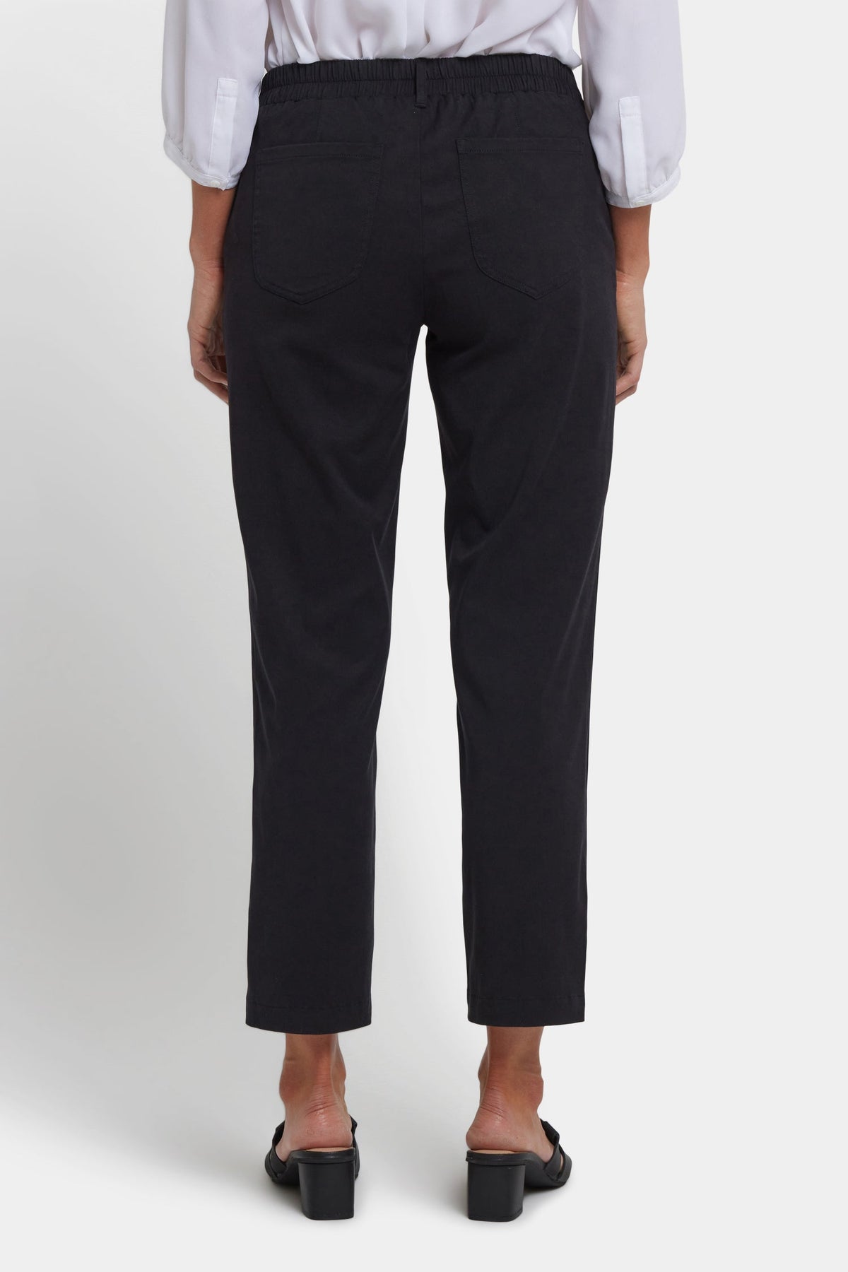 Easy-Fit Ankle Trouser Pants - Black - ankle trousers