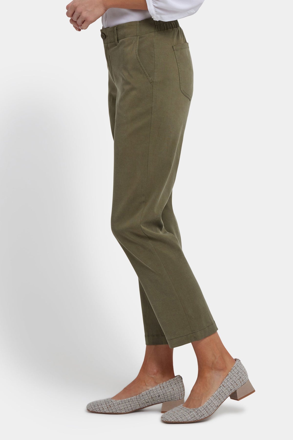 Easy-Fit Ankle Trouser Pants - Bay Leaf - ankle trousers
