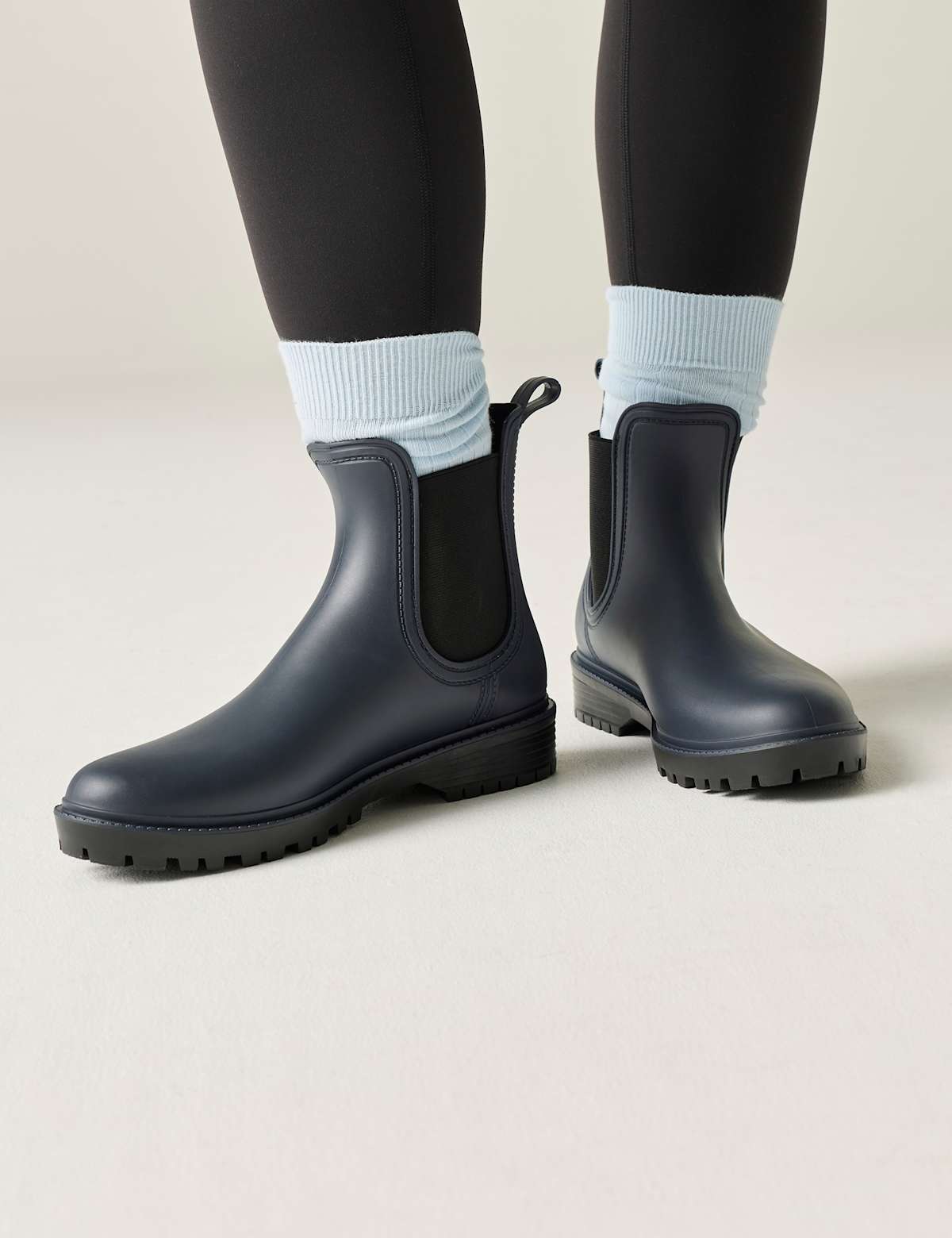 Women's Chelsea Ankle Wellies - Navy | SAVINTARI