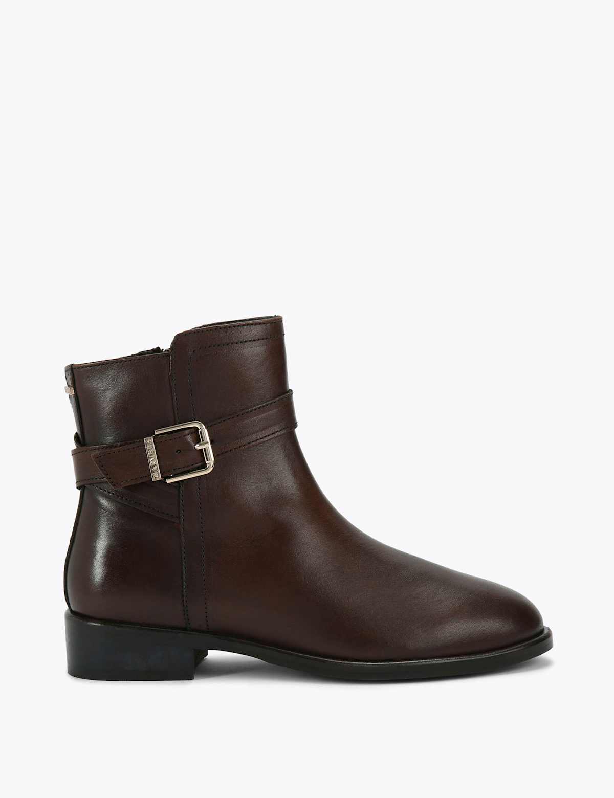 Women's Wide Fit Pienza Leather Ankle Boots - Dark Brown | SAVINTARI