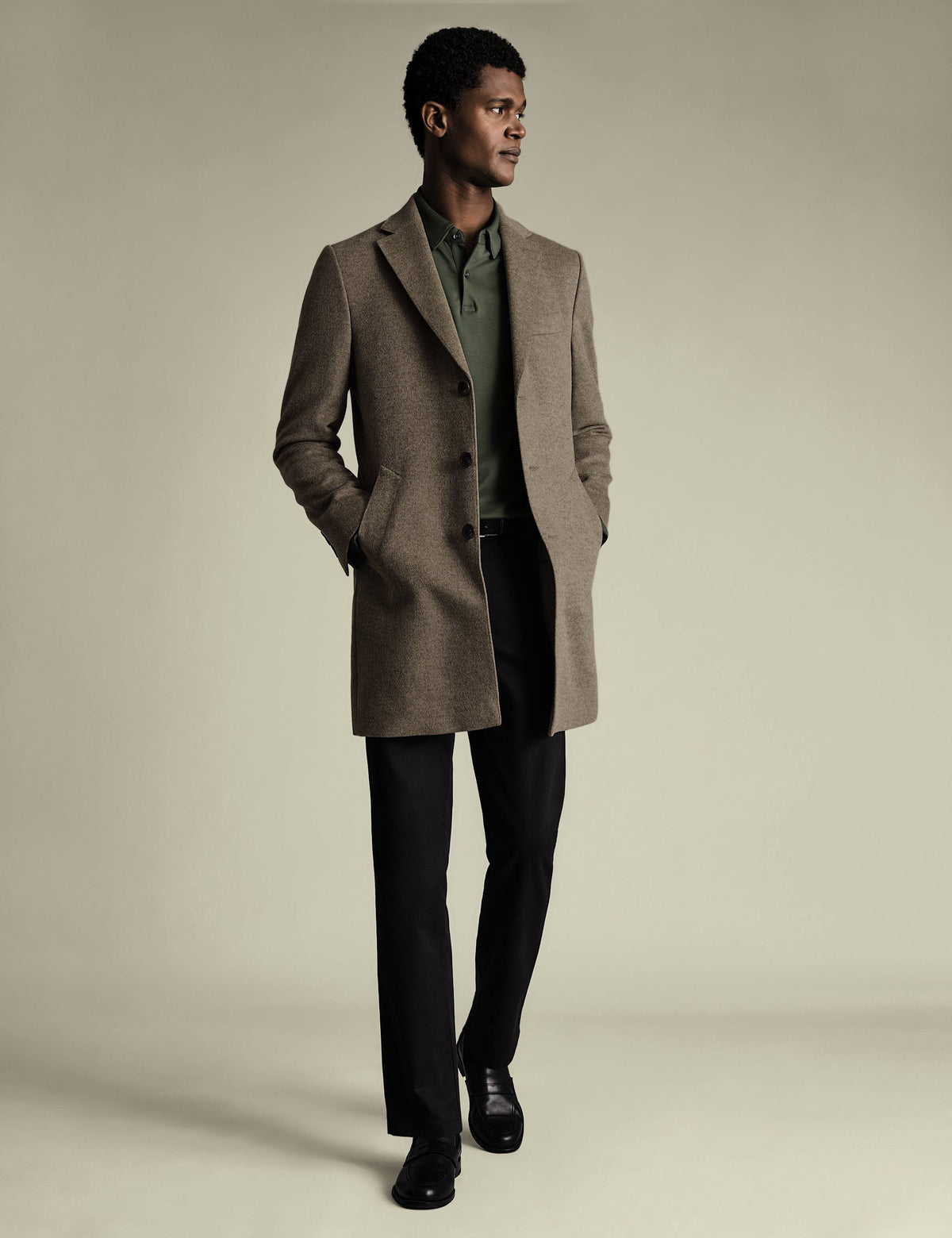 Men's Overcoat in Beige | mens overcoat | SAVINTARI
