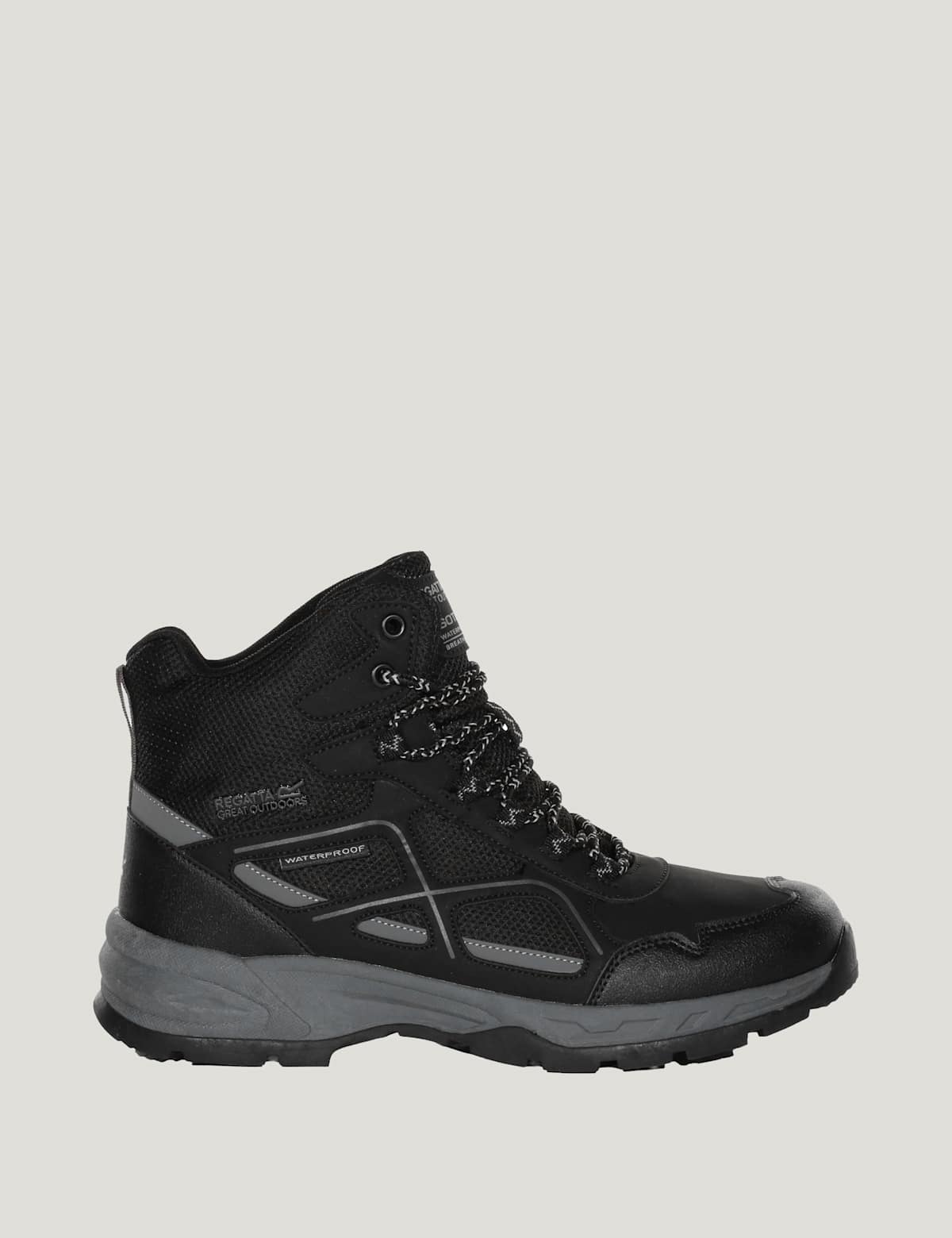 Men's Vendeavour Waterproof Walking Boots - Black | SAVINTARI