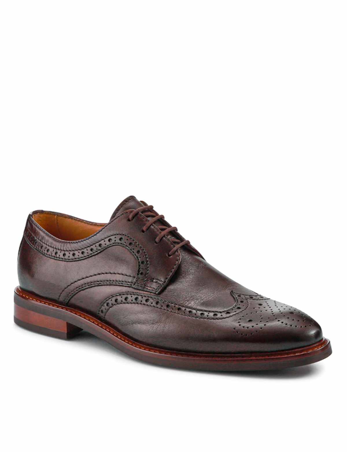 Men's Leather Brogues - Dark Brown | brogues | SAVINTARI