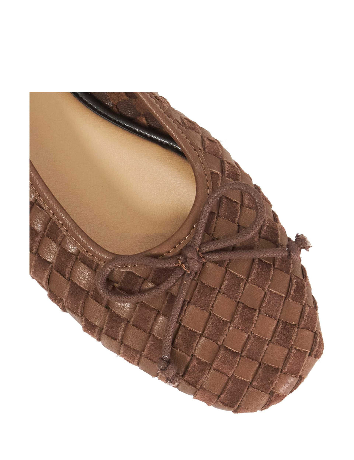 Women's Ballet Flats in Brown view 3 | ballet flats | SAVINTARI