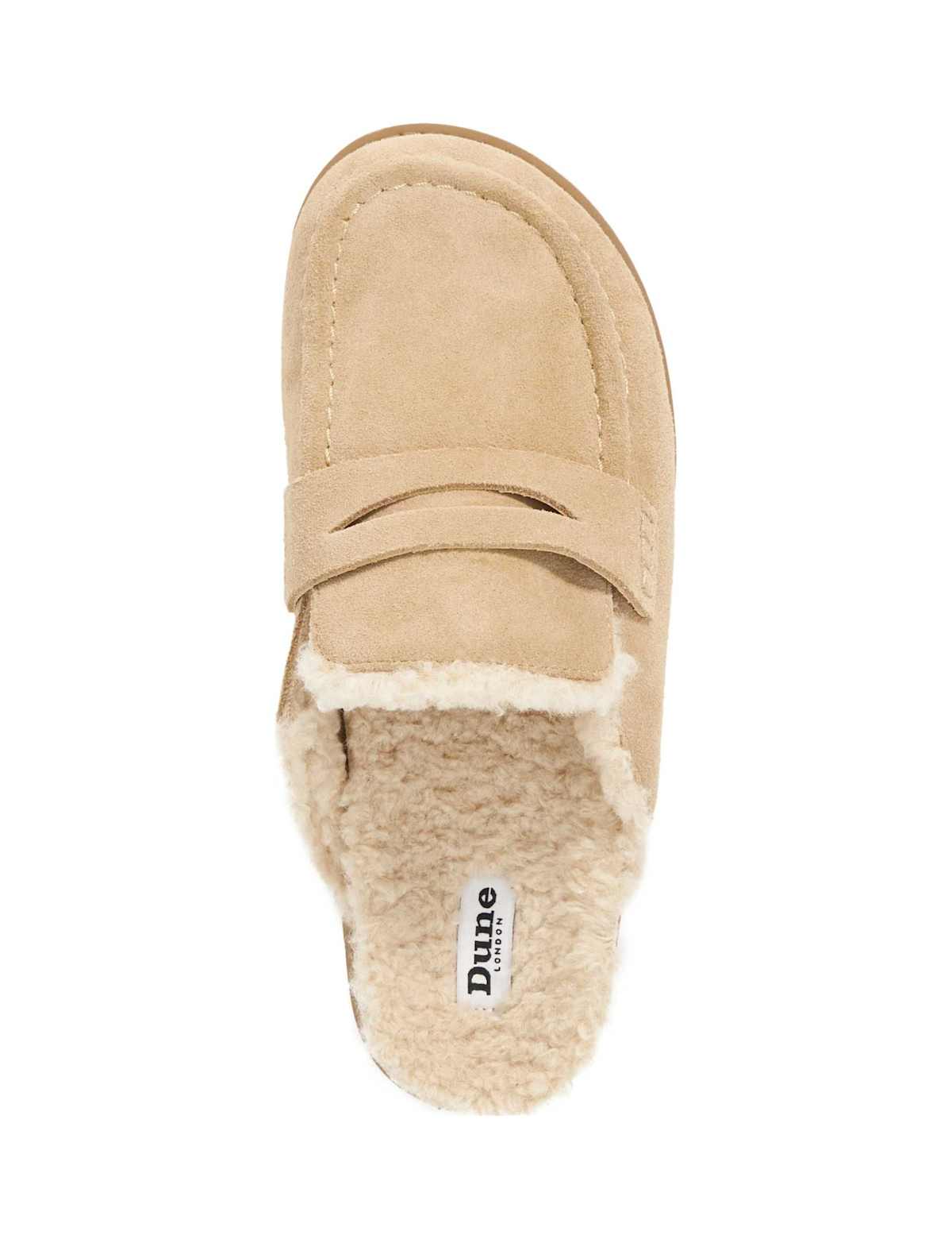 Women's Fur Lined Clogs - Beige | sheepskin boots | SAVINTARI