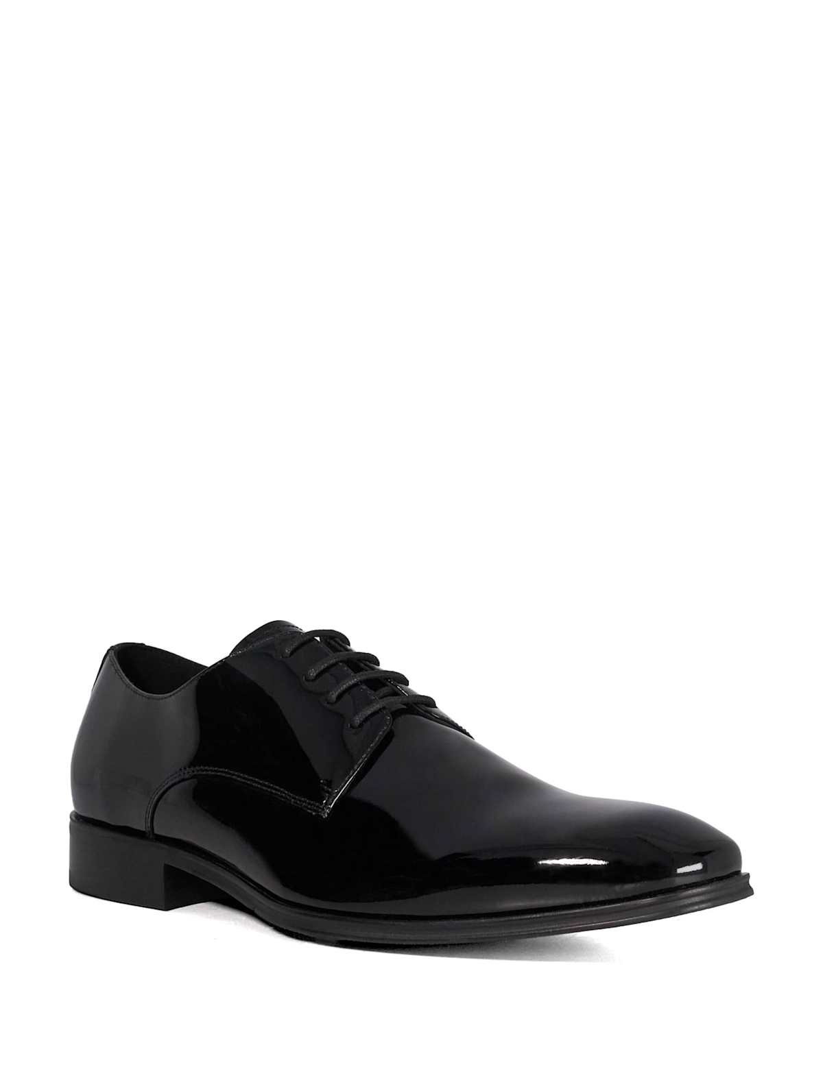 Men's Wide Fit Patent Leather Oxford Shoes - Black | oxford shoes | SAVINTARI