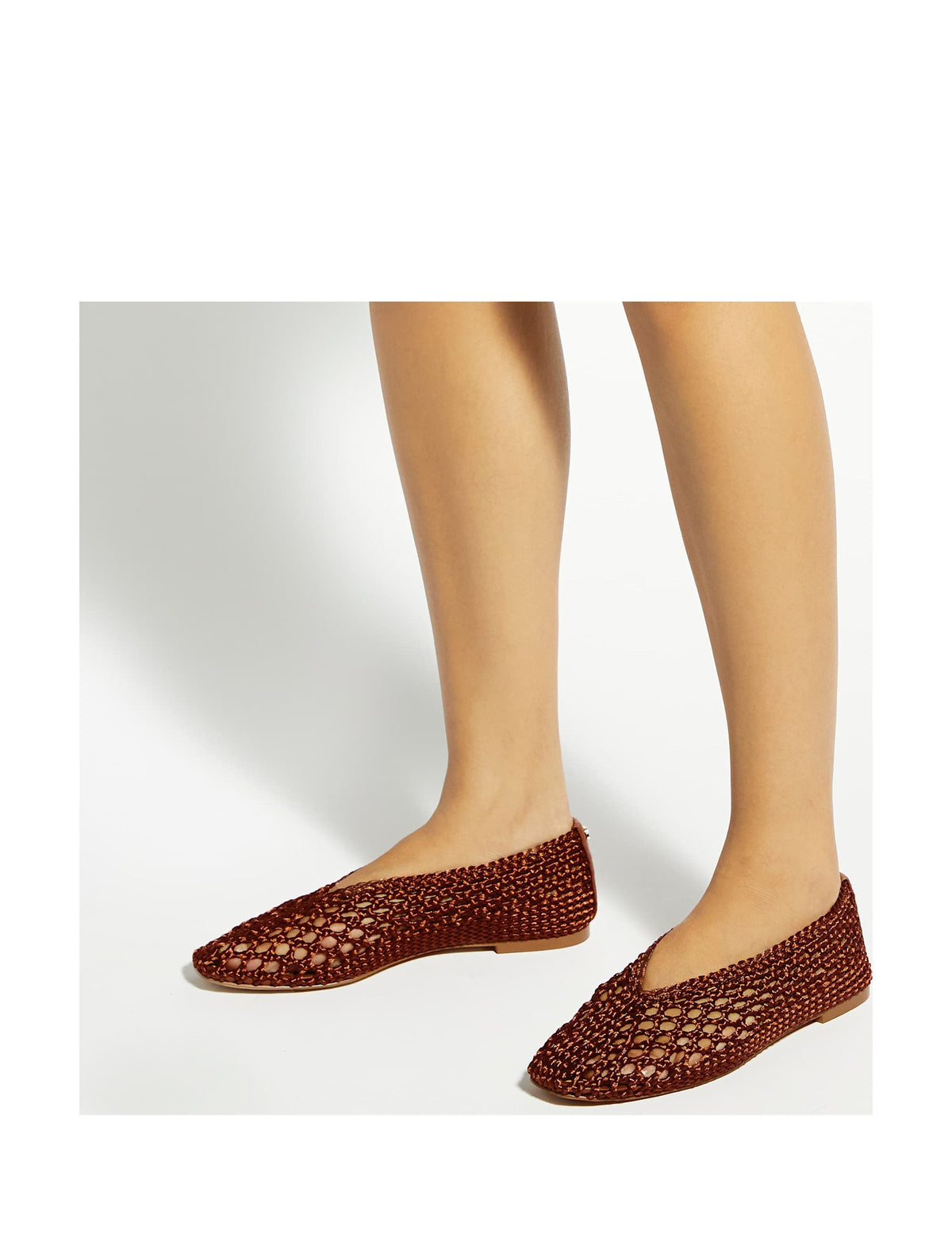 Women's Ballet Flats in Brown view 4 | ballet flats | SAVINTARI