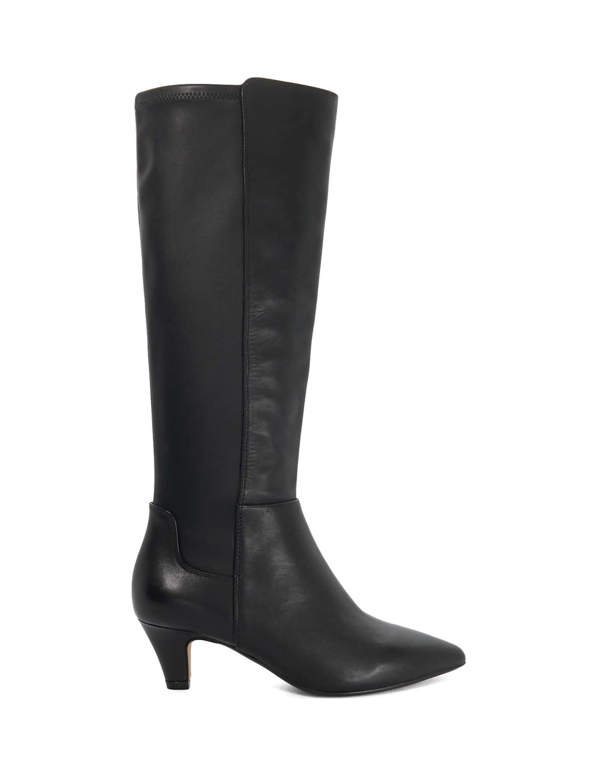 Women's Wide Fit Leather Knee High Boots - Black | wide fit boots | SAVINTARI