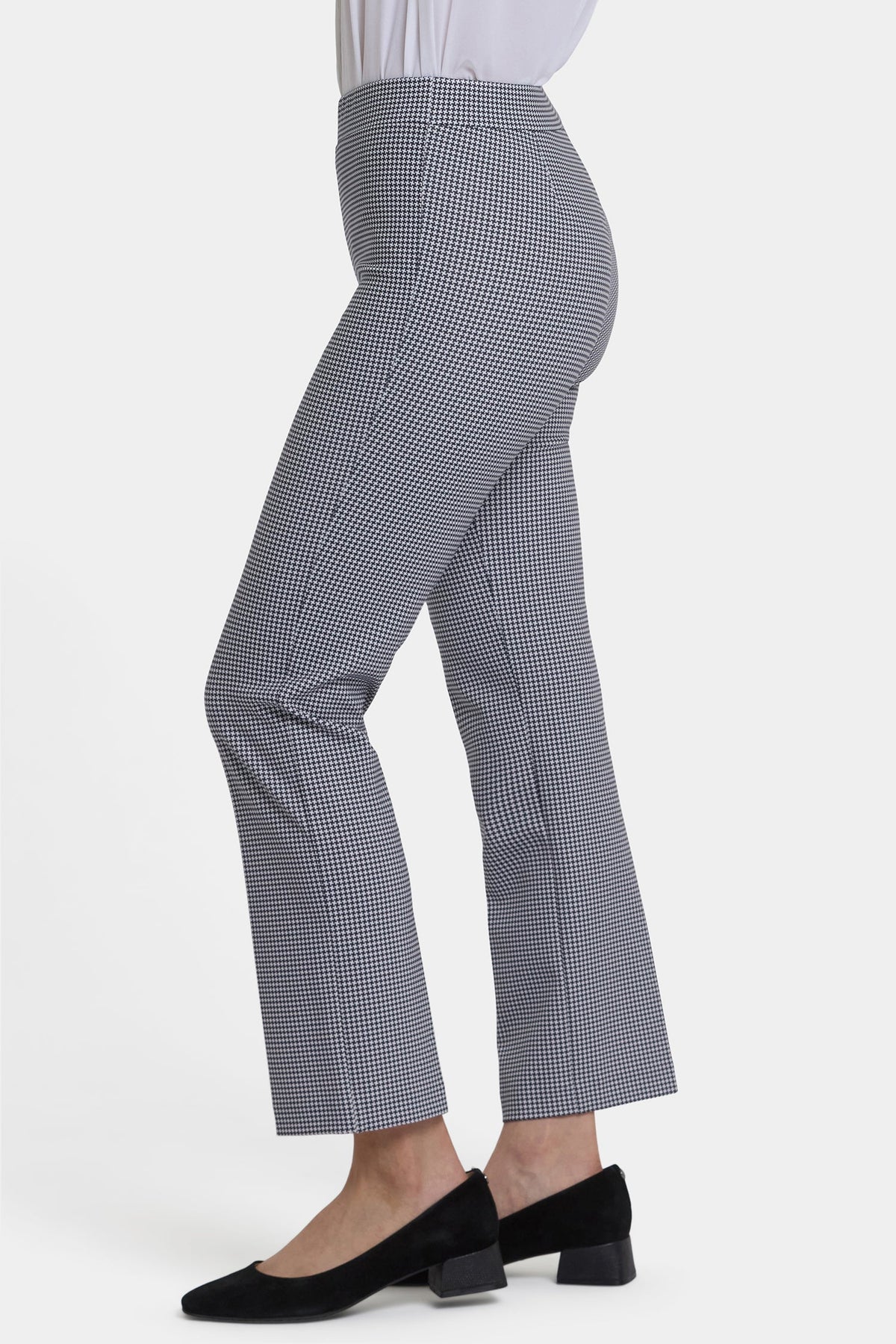 Pull-On Slim Ankle Trouser Pants - Harris Houndstooth - pull on trousers