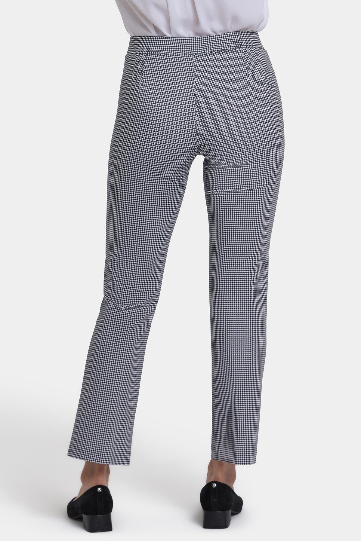 Pull-On Slim Ankle Trouser Pants - Harris Houndstooth - pull on trousers