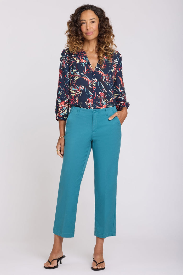Women's Straight Leg Trousers - Harbor Blue | Straight Leg Work Pants | SAVINTARI