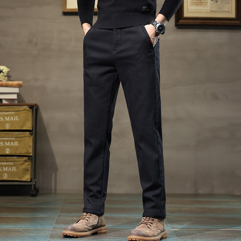 Men's Slim-Straight Pants - BLACK | SAVINTARI