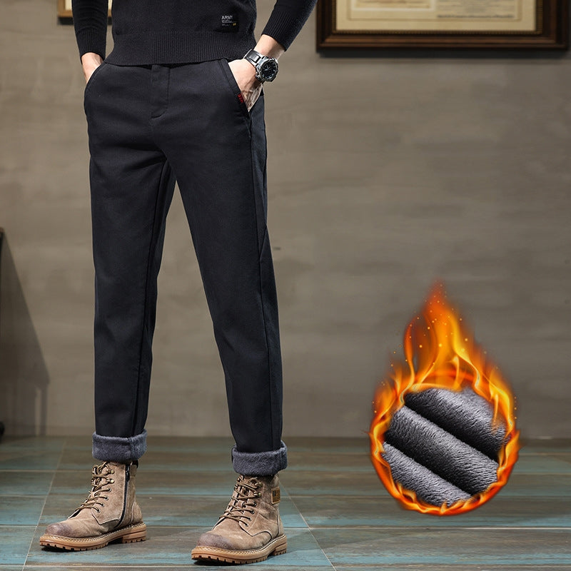 Men's Slim-Straight Pants - BLACK | SAVINTARI