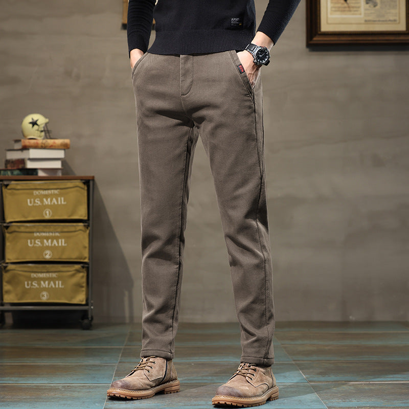 Men's Slim-Straight Pants - BLACK | SAVINTARI