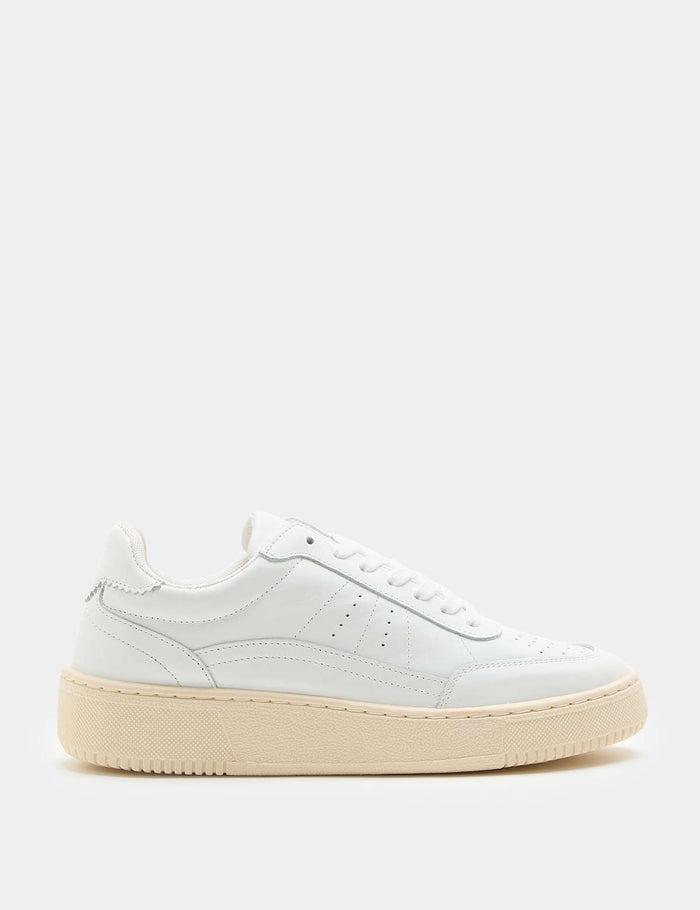 Women's Leather Flatform Trainers - Black | Everyday Trainers | SAVINTARI