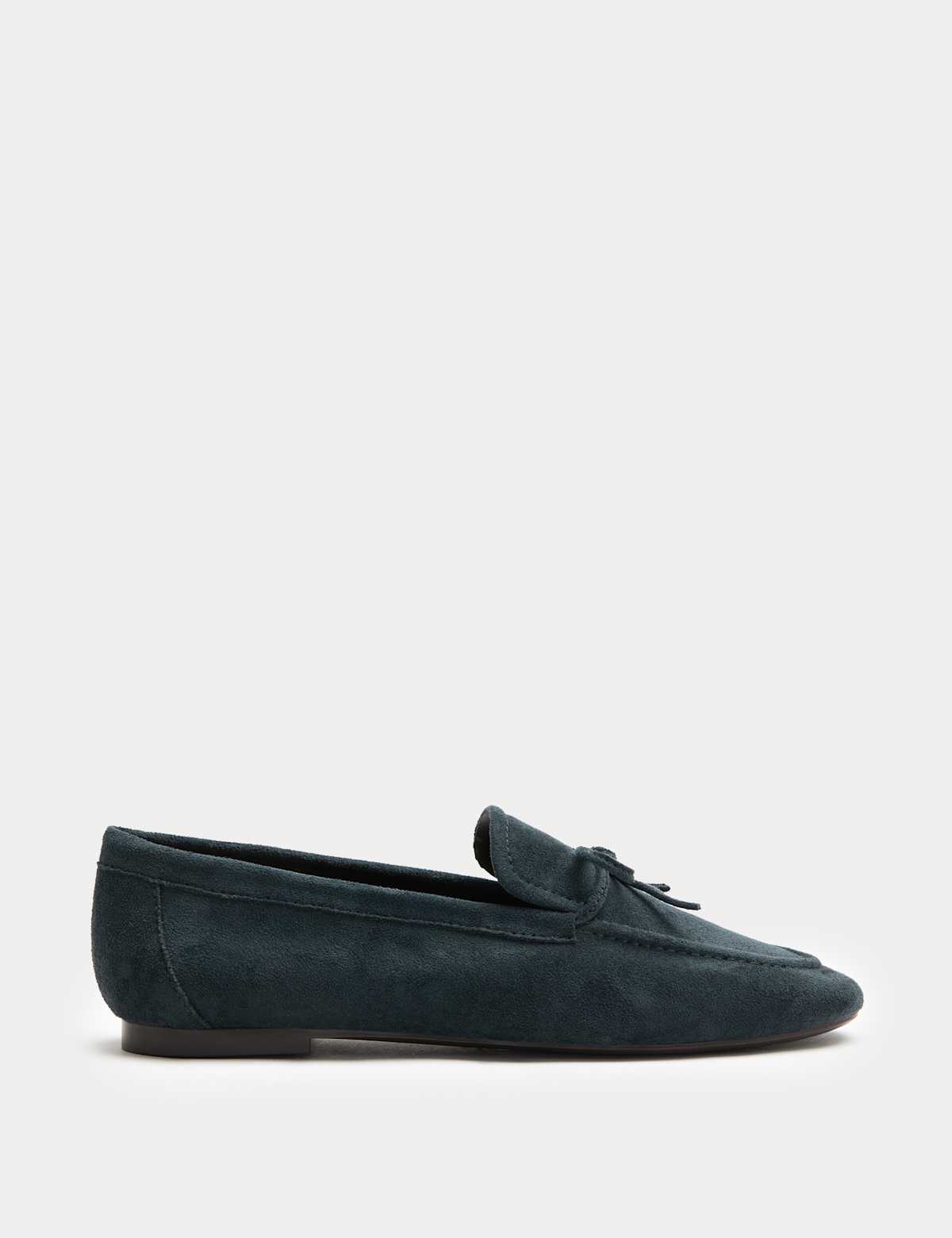 Women's Bow Flat Loafer Pumps - Black | SAVINTARI