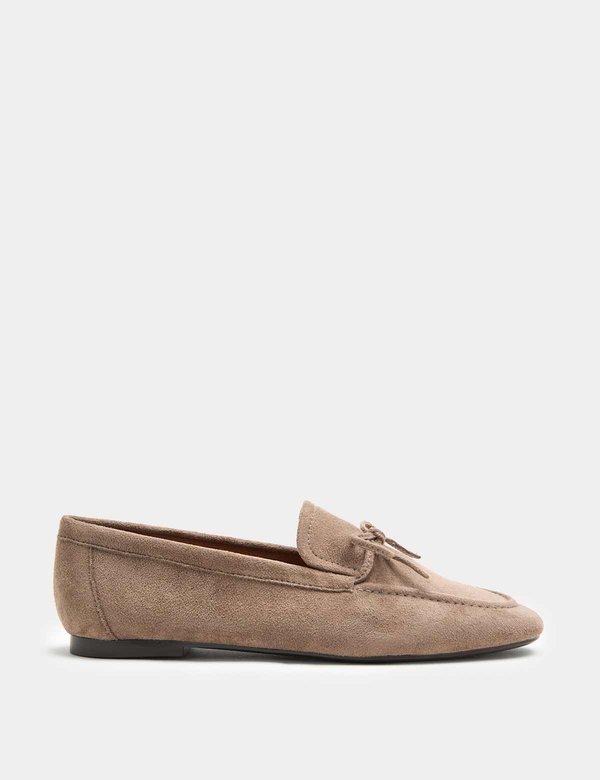 Women's Bow Flat Loafer Pumps - Black | SAVINTARI