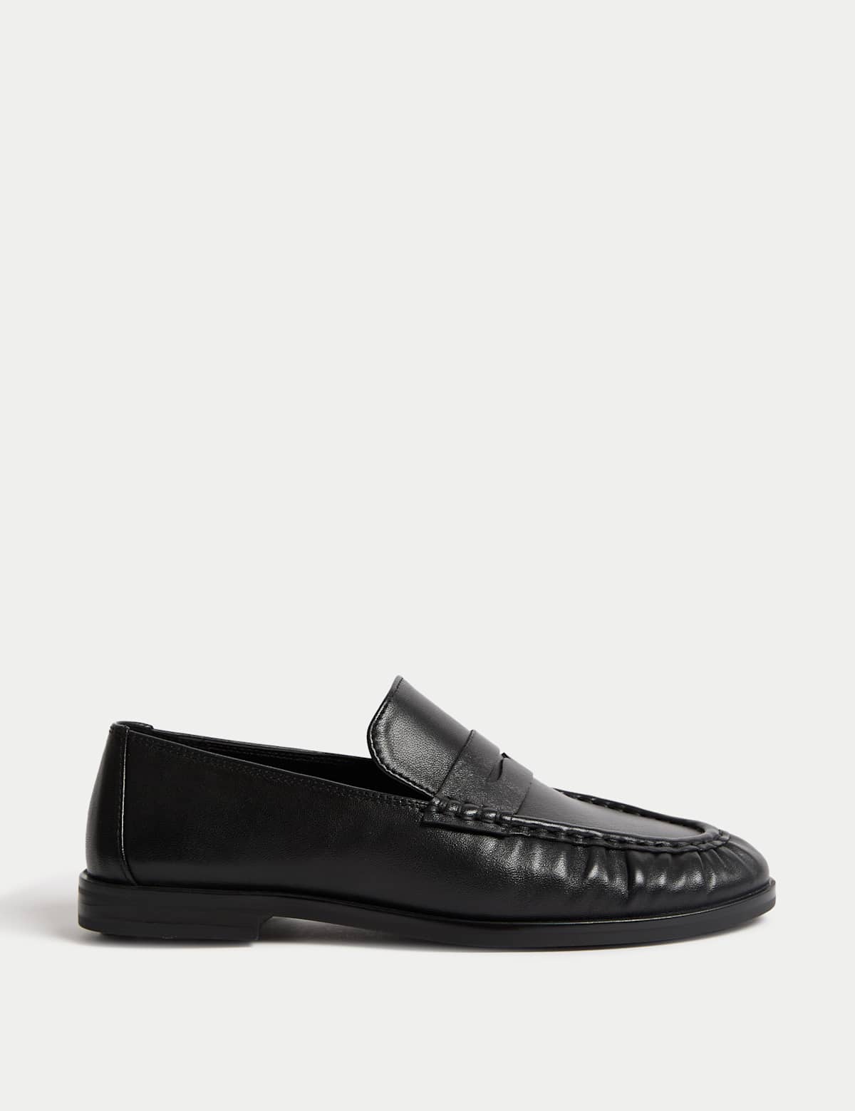 Women's Black penny loafers — view 2 | SAVINTARI