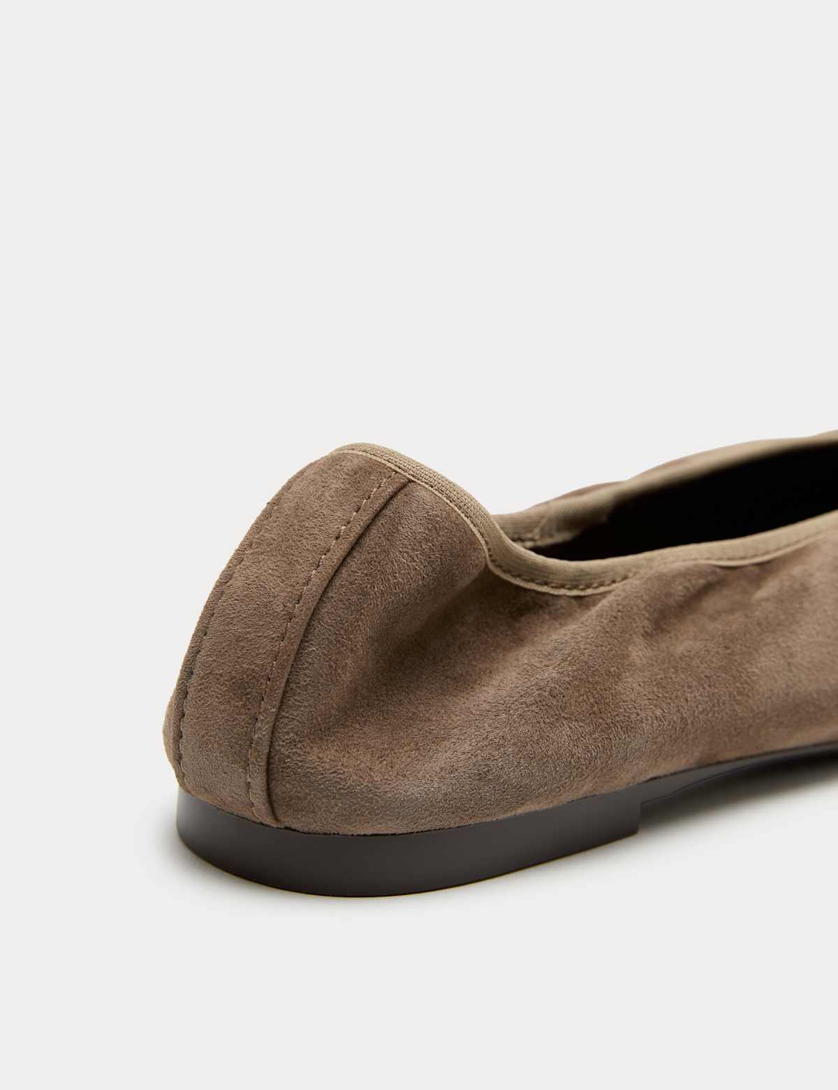 Women's Suede Flat Pointed Toe Ballet Pumps - Fawn | ballet flats | SAVINTARI