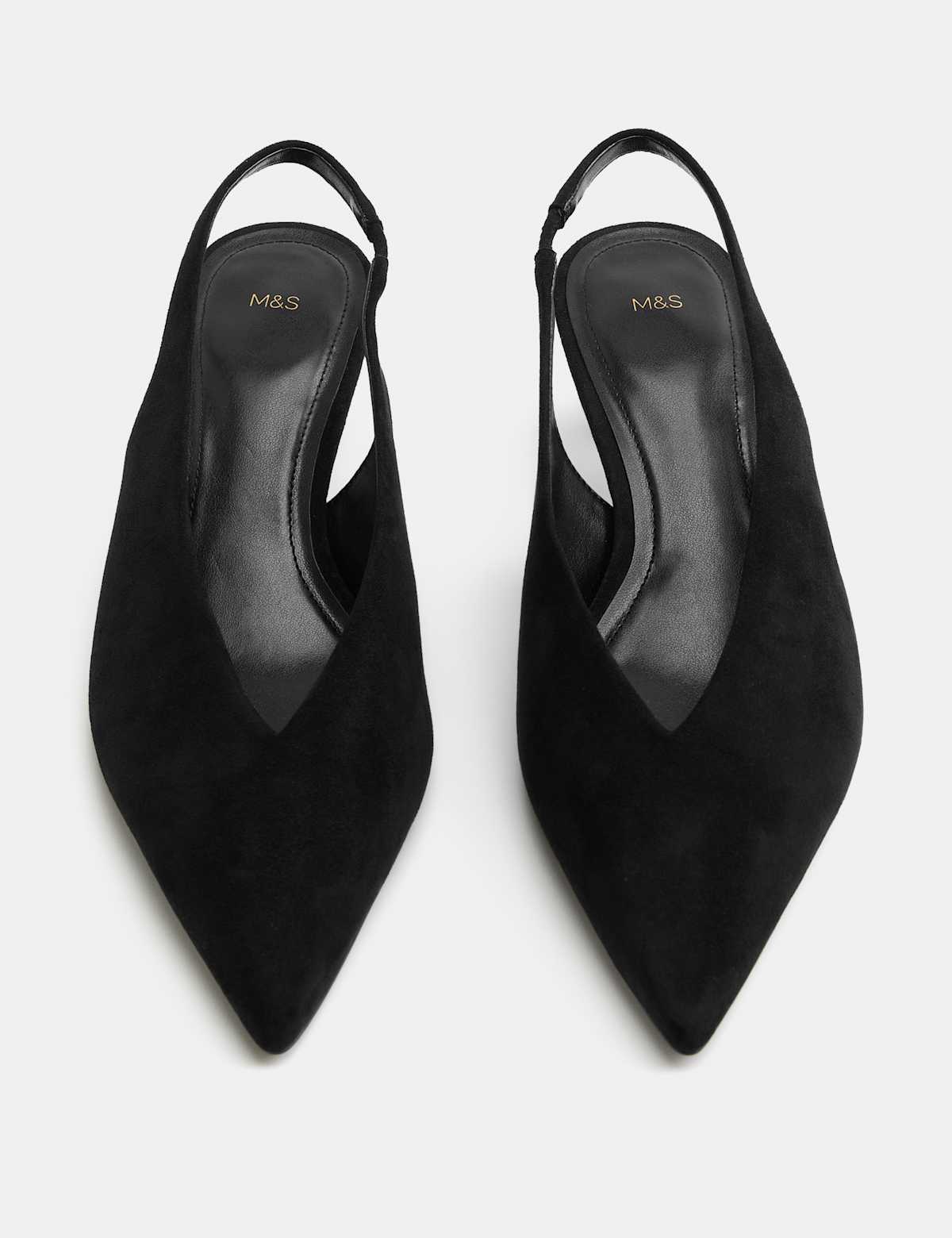 Women's Kitten Heel Pointed Slingback Shoes - Taupe | SAVINTARI