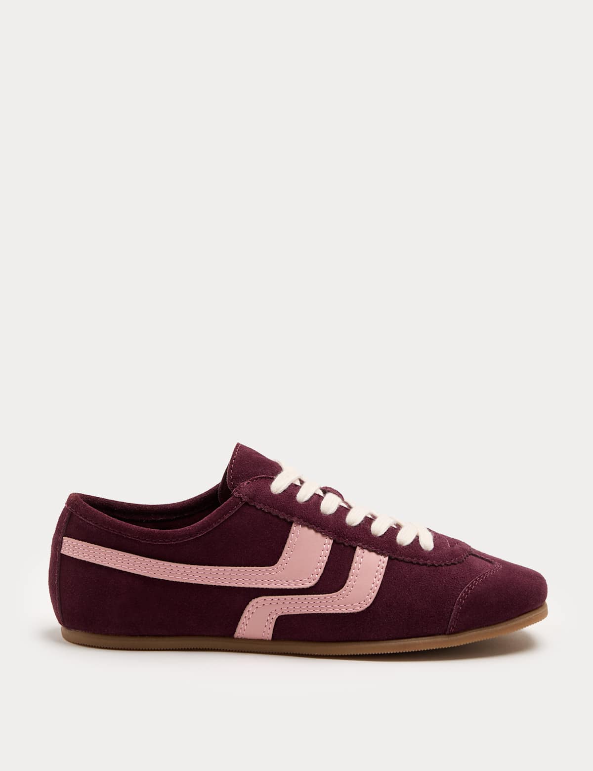 Women's Suede Side Stripe Retro Runner Trainers - Tan | womens trainers | SAVINTARI