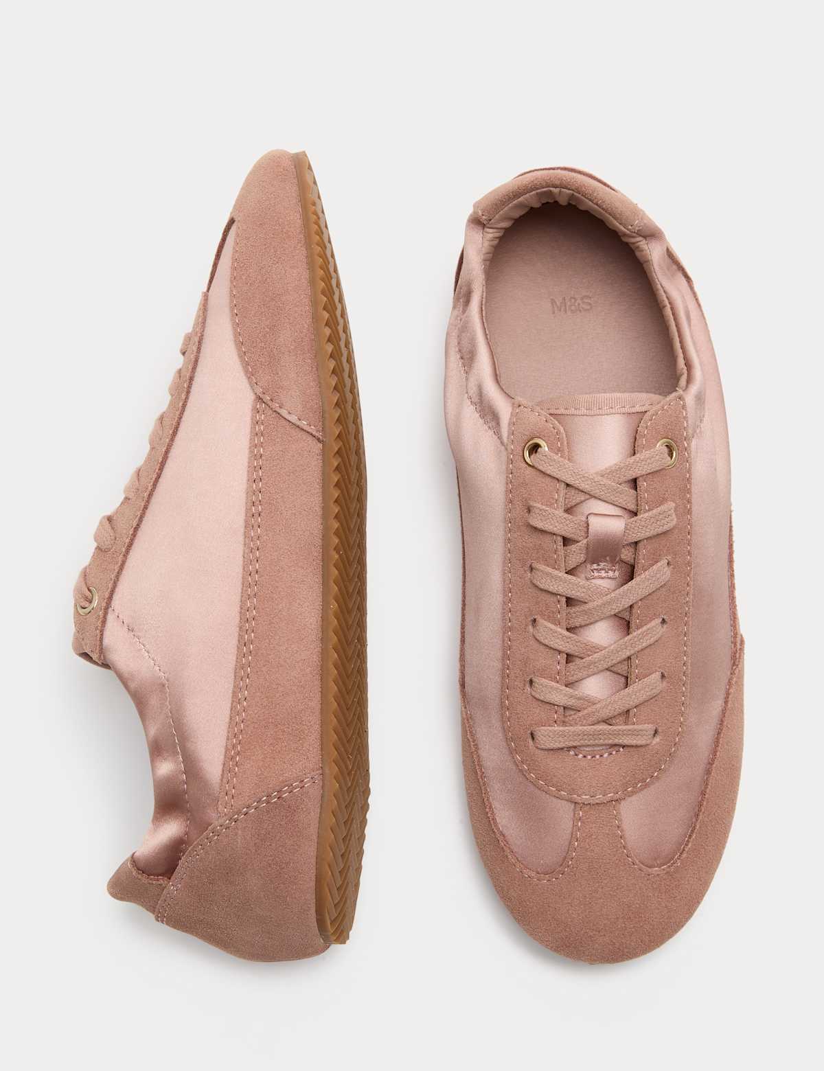 Women's Satin Trainers - Olive | womens trainers | SAVINTARI