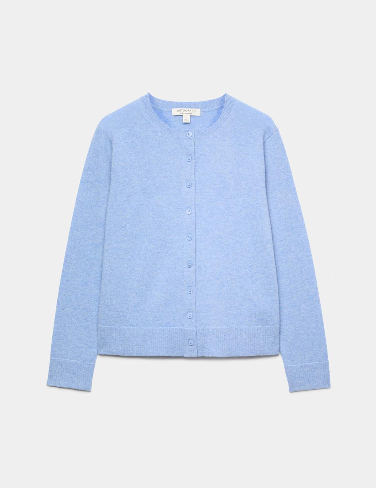 Women's Pure Cashmere Crew Neck Button Front Cardigan - Midnight Navy | cardigan | SAVINTARI