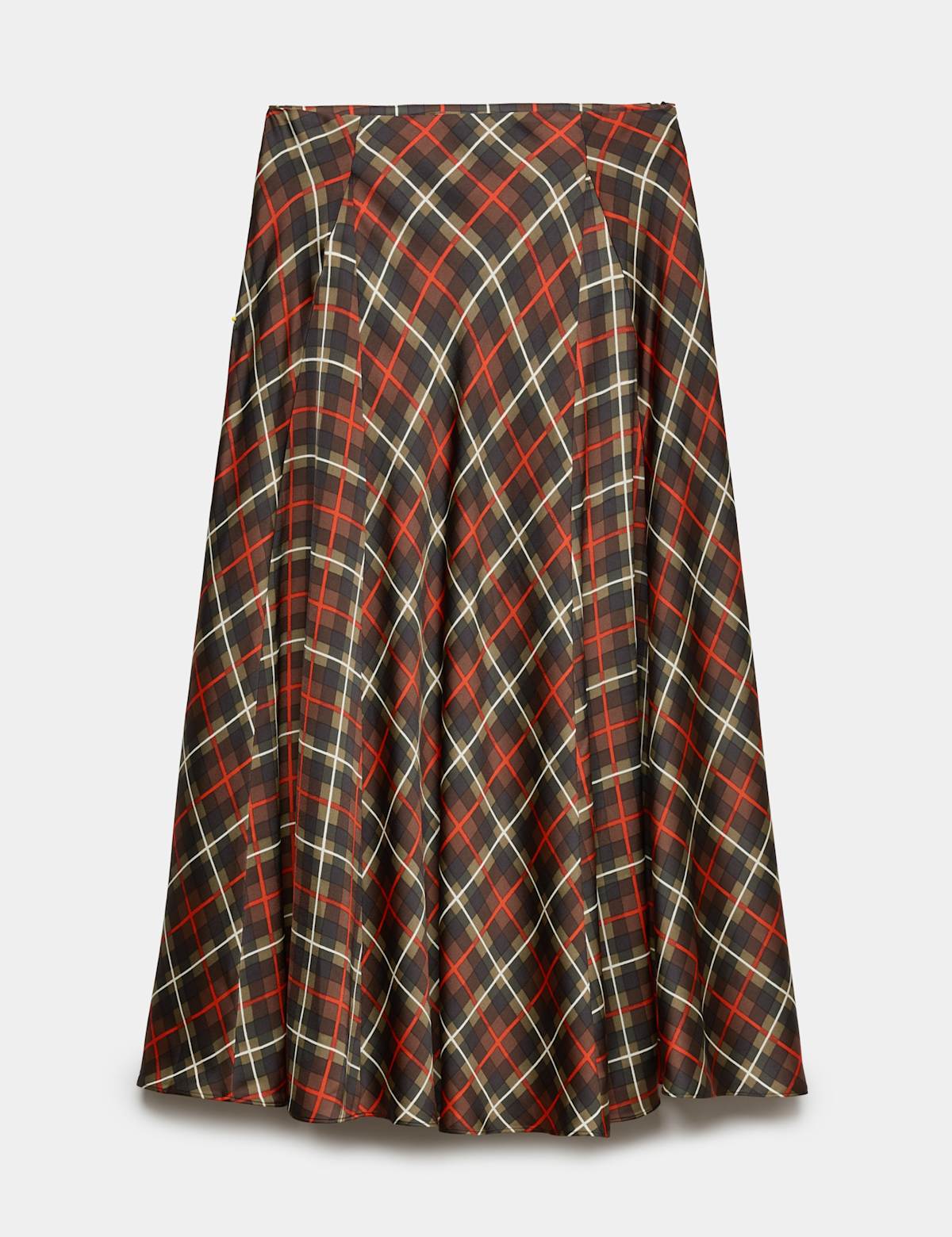 Women's Checked Midi A-Line Skirt - Black | midi skirt | SAVINTARI