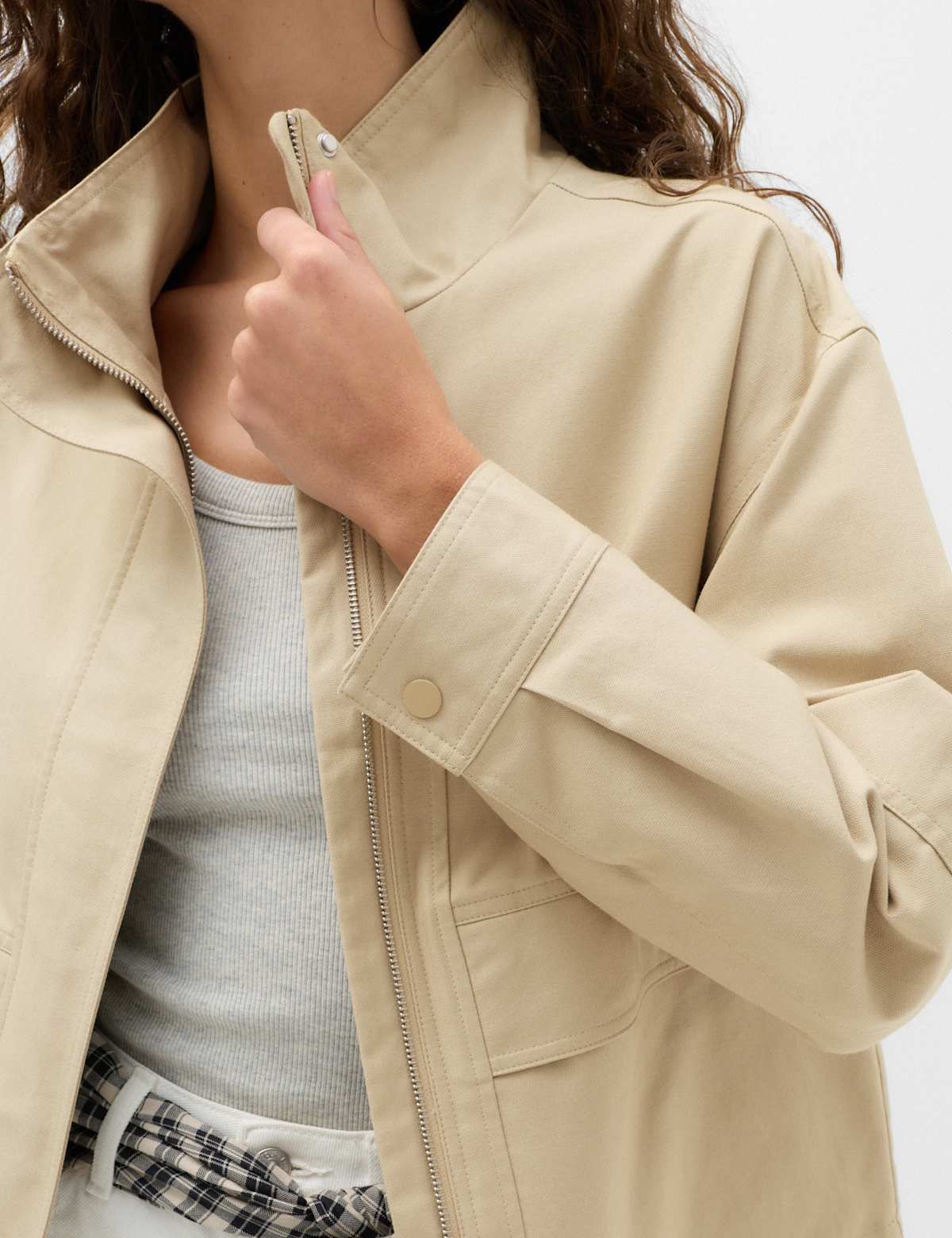 Women's Cotton Rich Funnel Neck Parka Coat - Black | hoodie | SAVINTARI