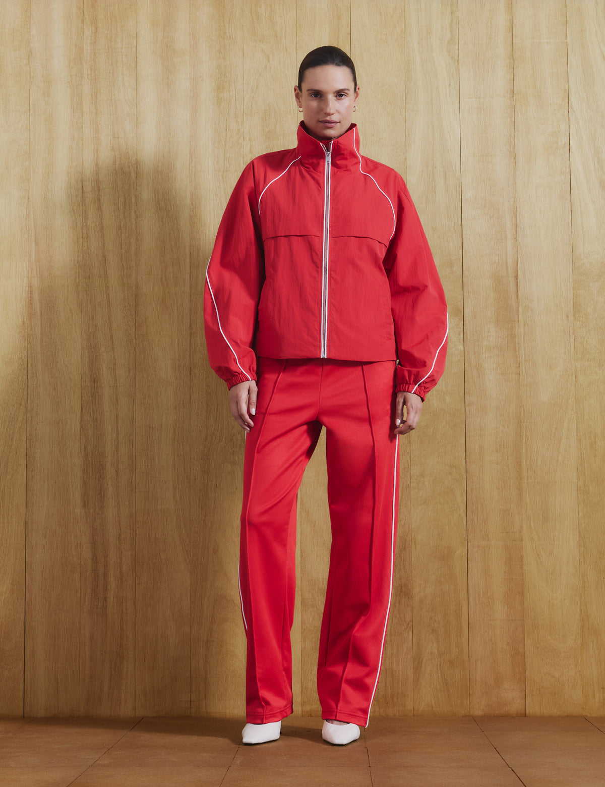 Women's Windbreaker Jacket in Red view 2 | windbreaker | SAVINTARI