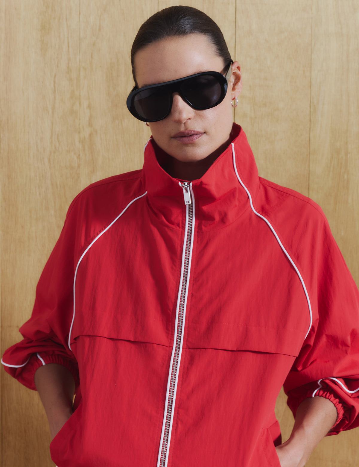 Women's Windbreaker Jacket in Red view 4 | windbreaker | SAVINTARI