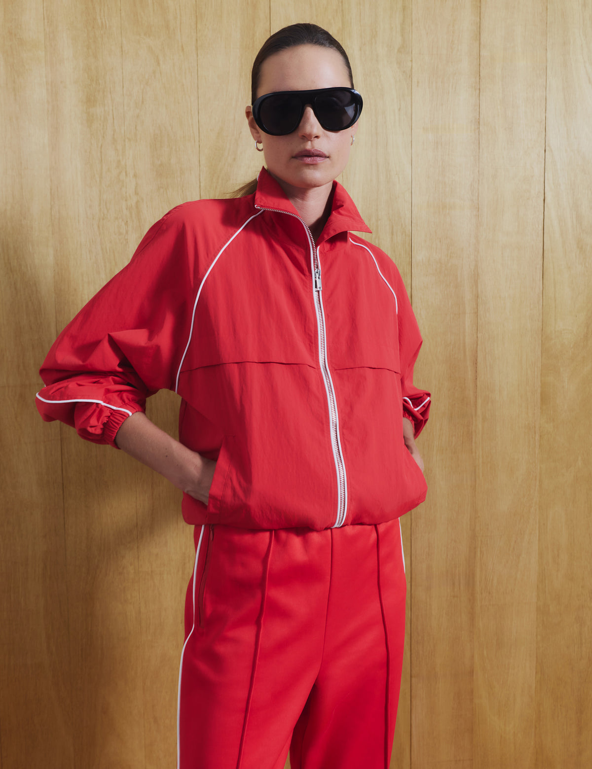 Women's Windbreaker Jacket in Red view 5 | windbreaker | SAVINTARI