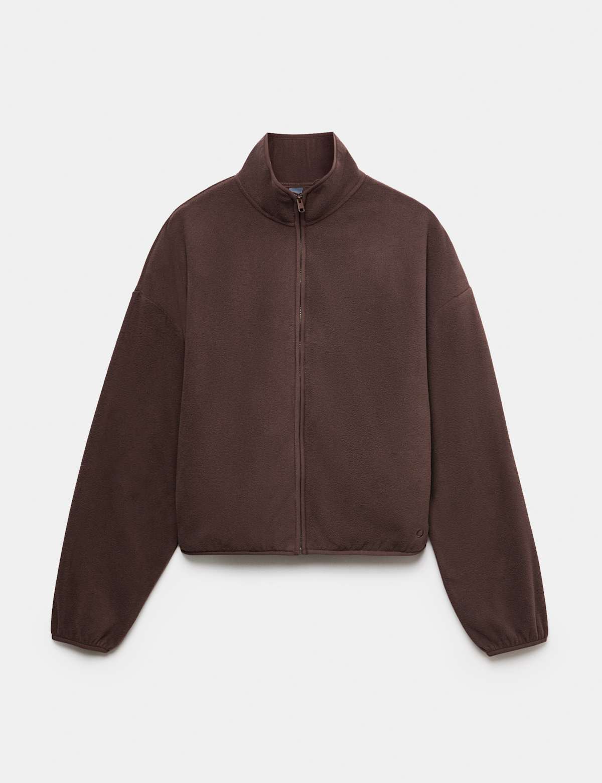 Women's Zip Up Funnel Neck Relaxed Fleece Jacket - Ecru | fleece jacket | SAVINTARI