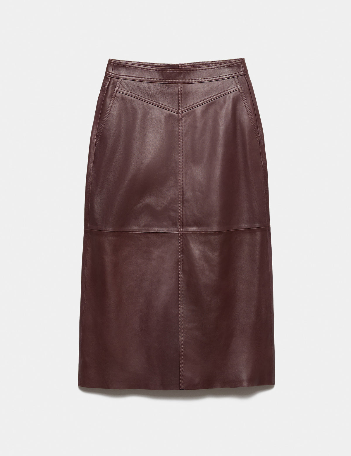 Women's Leather Skirt in Brown | leather skirt | SAVINTARI