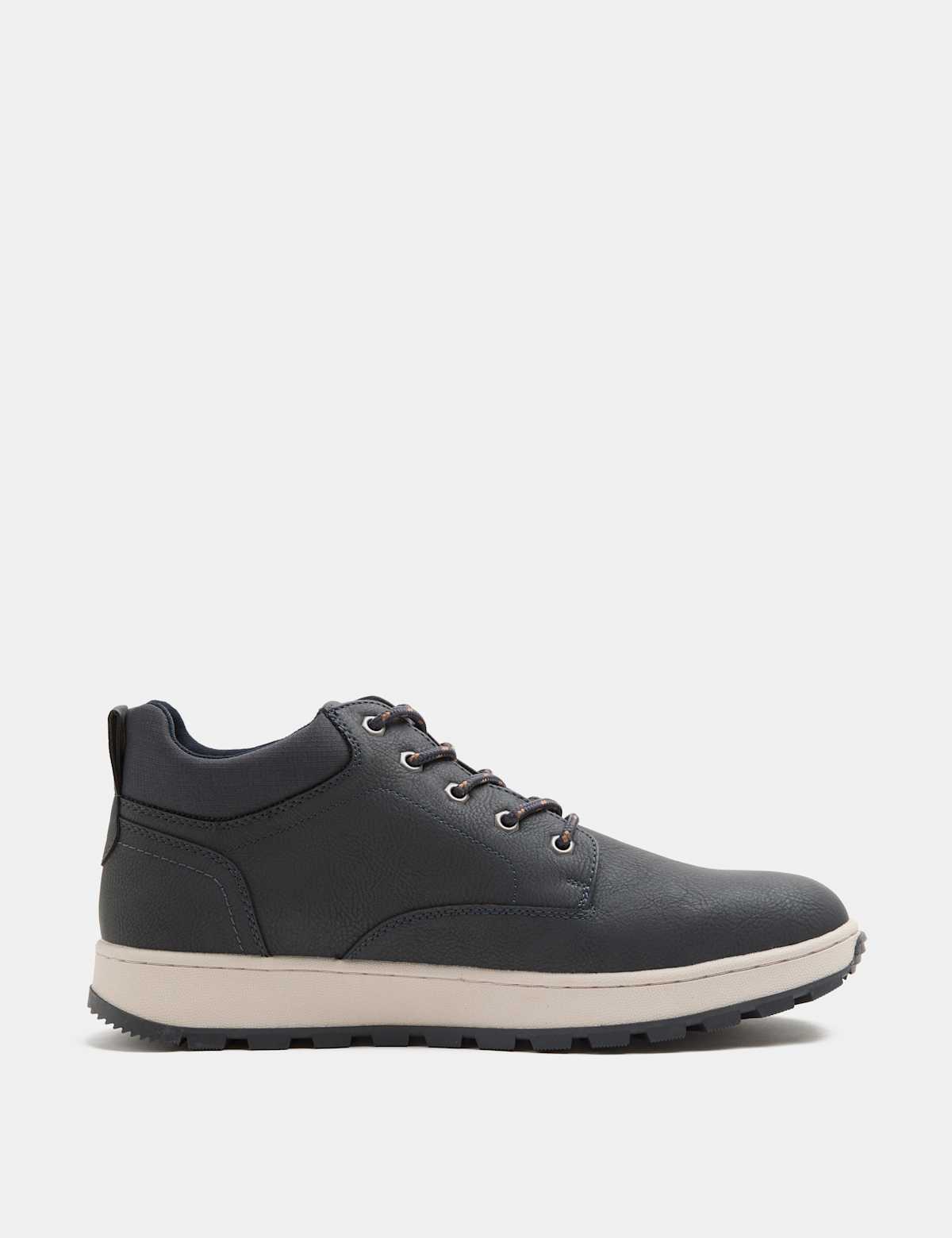 Men's Leather Casual Walking Boots - Brown | SAVINTARI