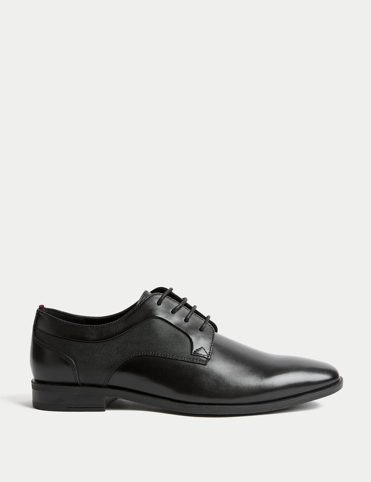 Men's Leather Derby Shoes - Black | SAVINTARI