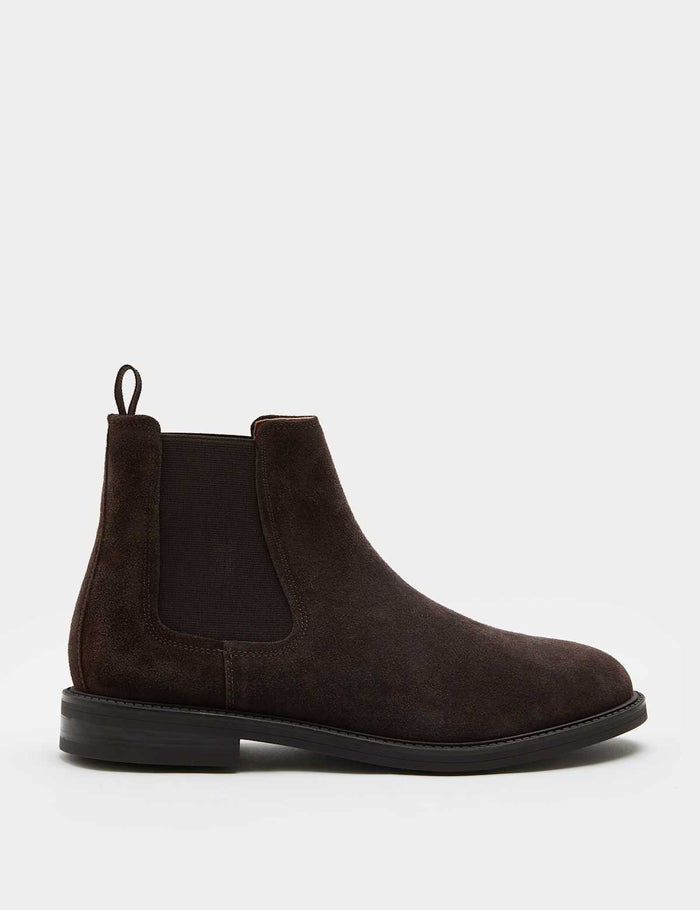 Suede Chelsea Boots · Dark Brown