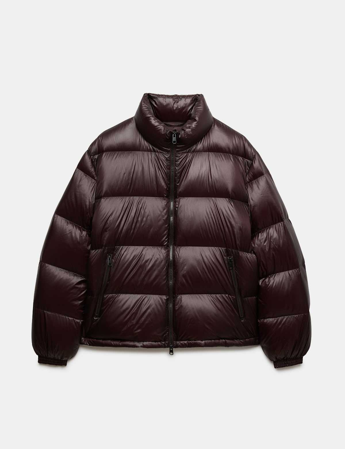 Women's Feather And Down Quilted Puffer Jacket - Teak | puffer jacket | SAVINTARI
