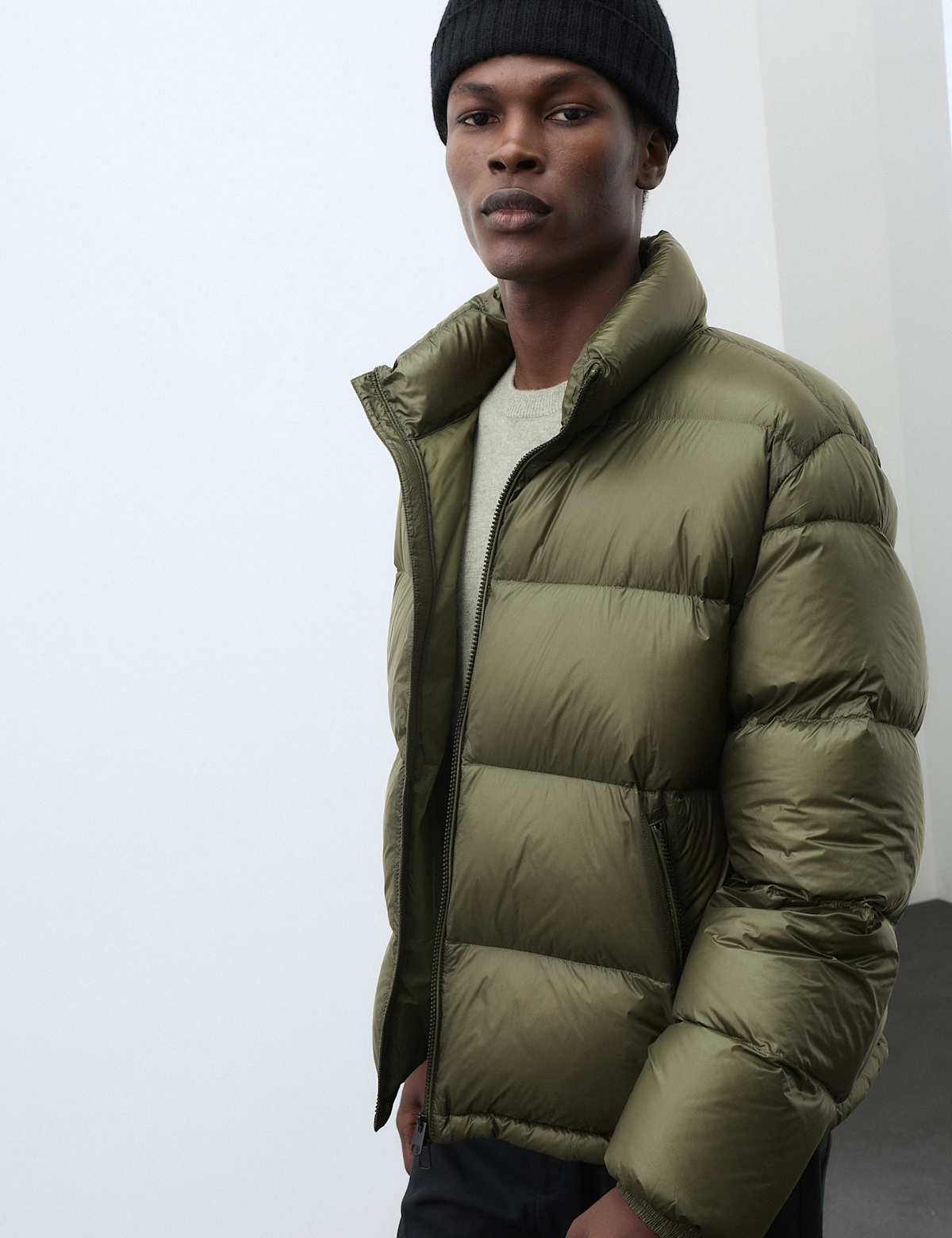 Women's Feather And Down Quilted Puffer Jacket - Teak | puffer jacket | SAVINTARI